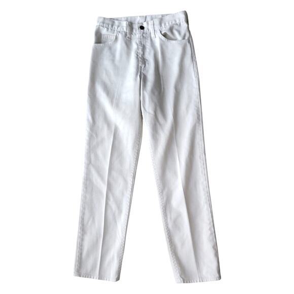 Vintage Levi's Sta Prest Big E White Jeans Slacks 26x28 - Picture 2 of 7